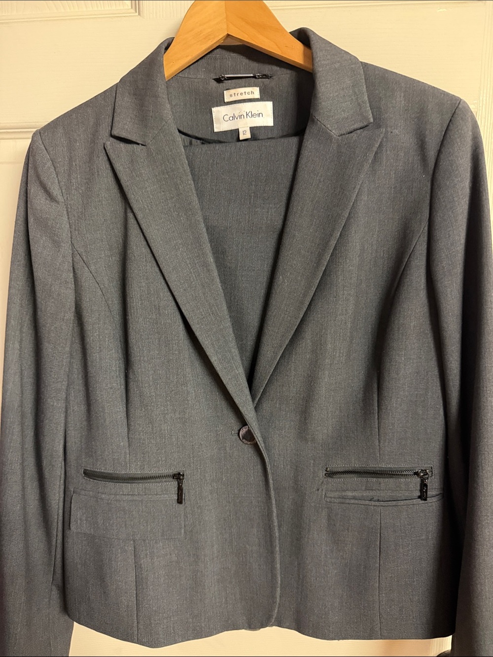 Calvin Klein Charcoal Gray Women's Stretch Blazer